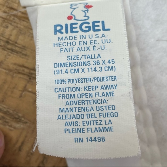 Riegel Satin Trim Baby Security Blanket Teddy Bear Vintage - Picture 5 of 10